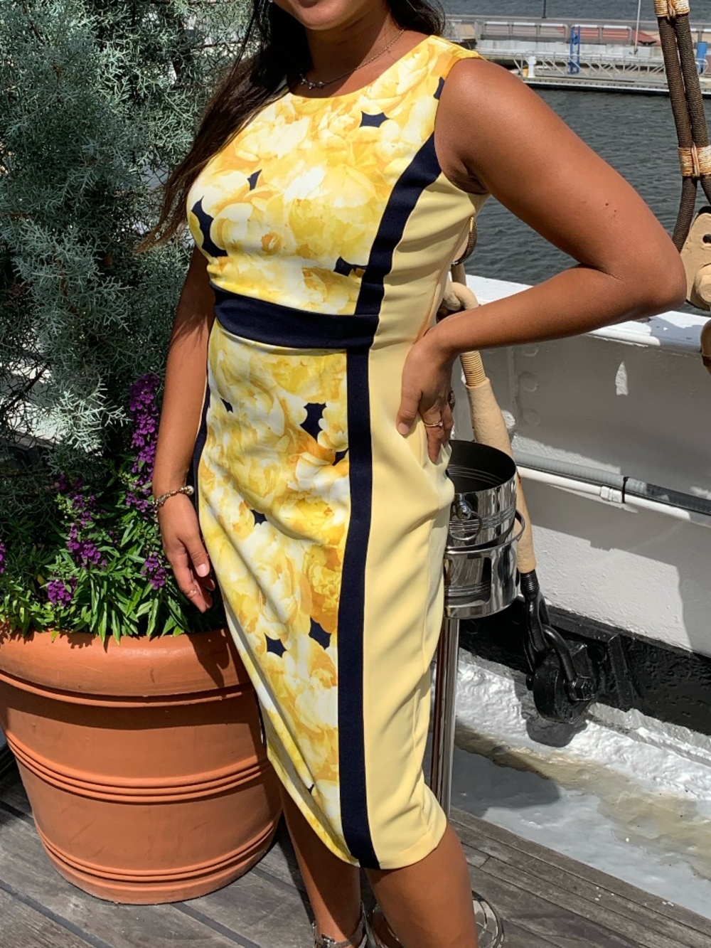 yellow floral dress